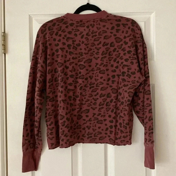 Sundry Leopard Print Drapey Sweatshirt - Picture 6 of 6